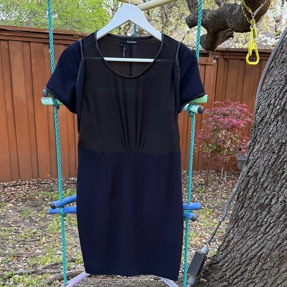 The Kooples Black and Navy Mini Dress